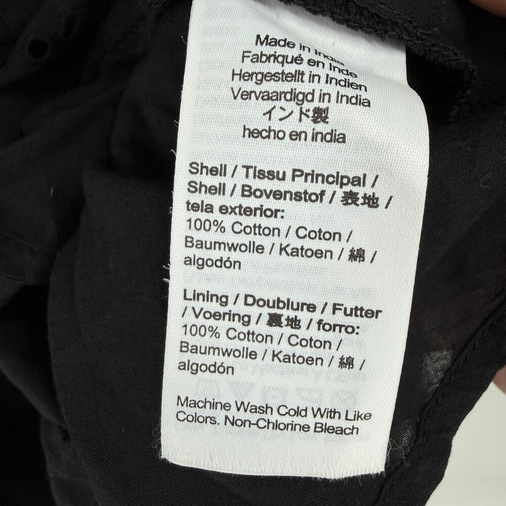 Madewell Eyelet Flutter Sleeve Mini Dress in Cotton Black Size 0 - Picture 6 of 10